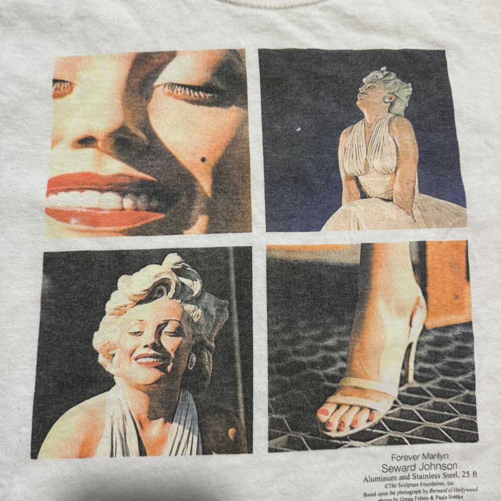 Vintage Marilyn Monroe Graphic T-Shirt White Large Art picture photos - Picture 4 of 7